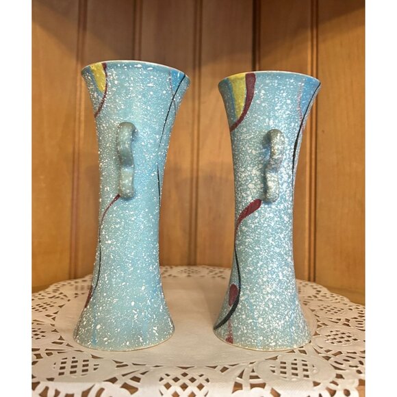 Set of 2 Vintage Bitossi Londi Fontanini Gambone Italian Pottery Handled Vases - Picture 3 of 9